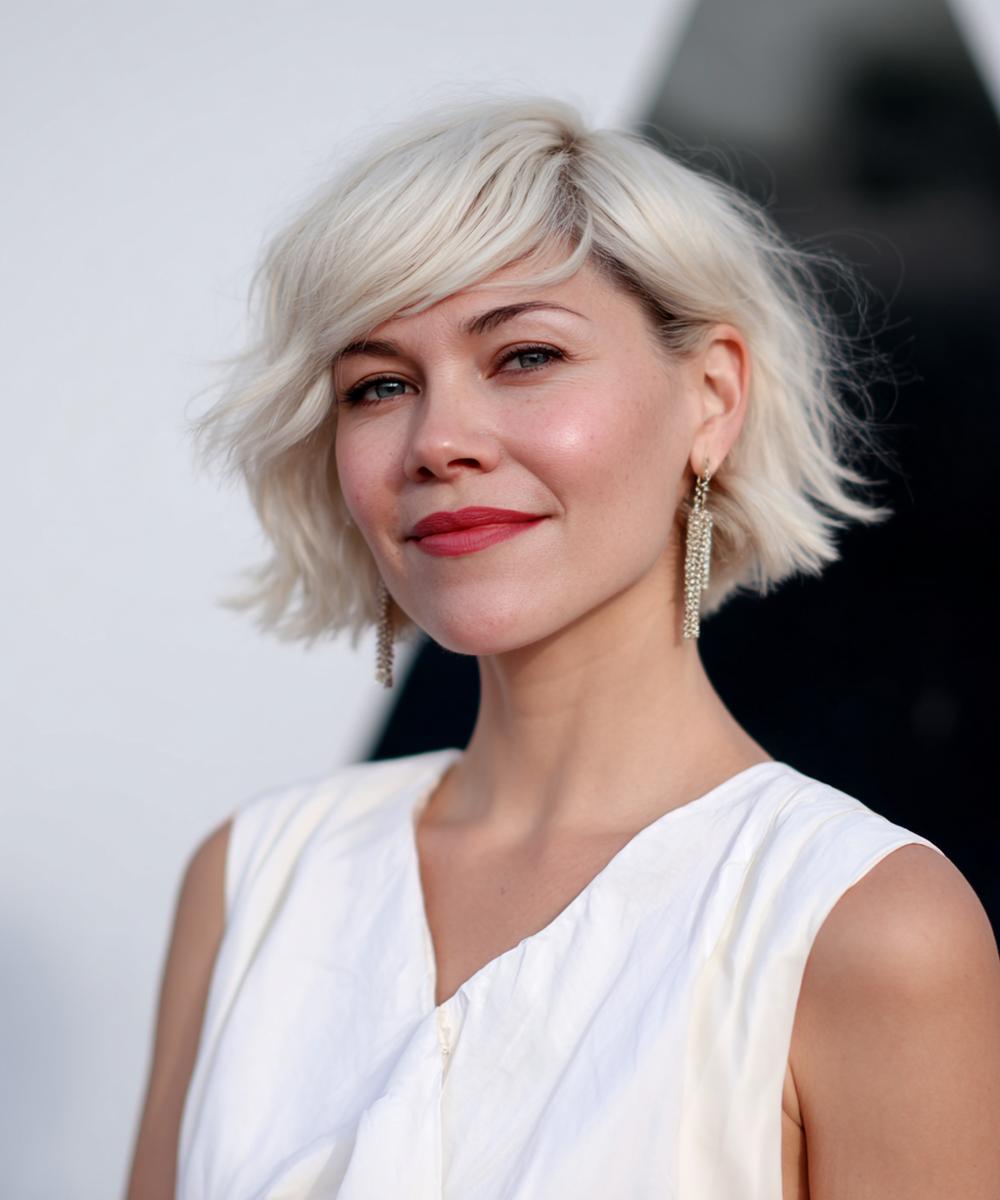 Ijsblonde Korte Golvende Bob