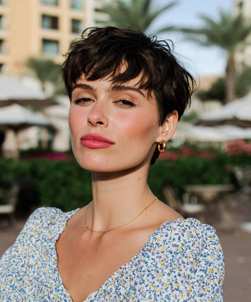 Donkerbruine Getextureerde Pixie Met Pony