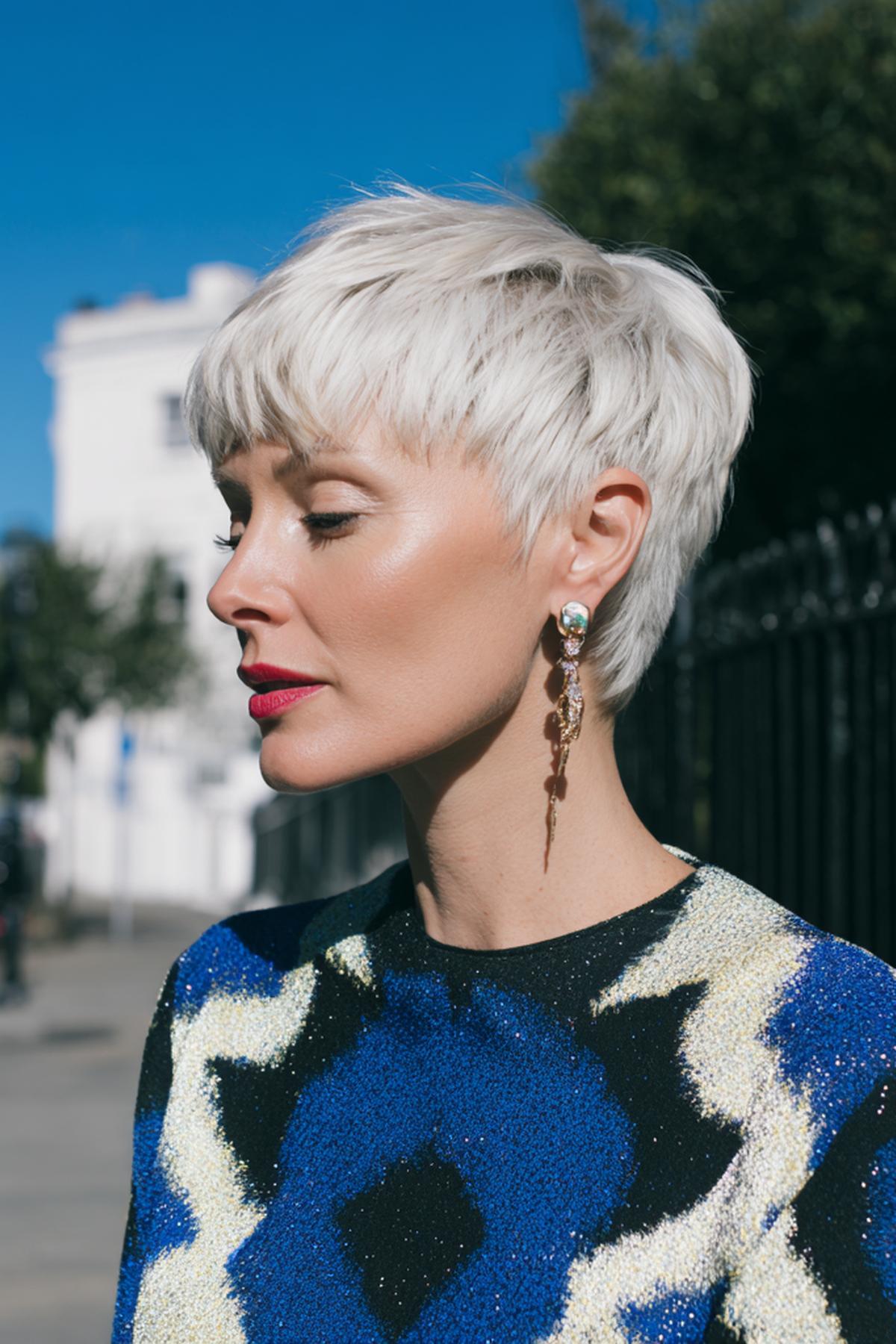 Korte Witte Pixie Met Pony