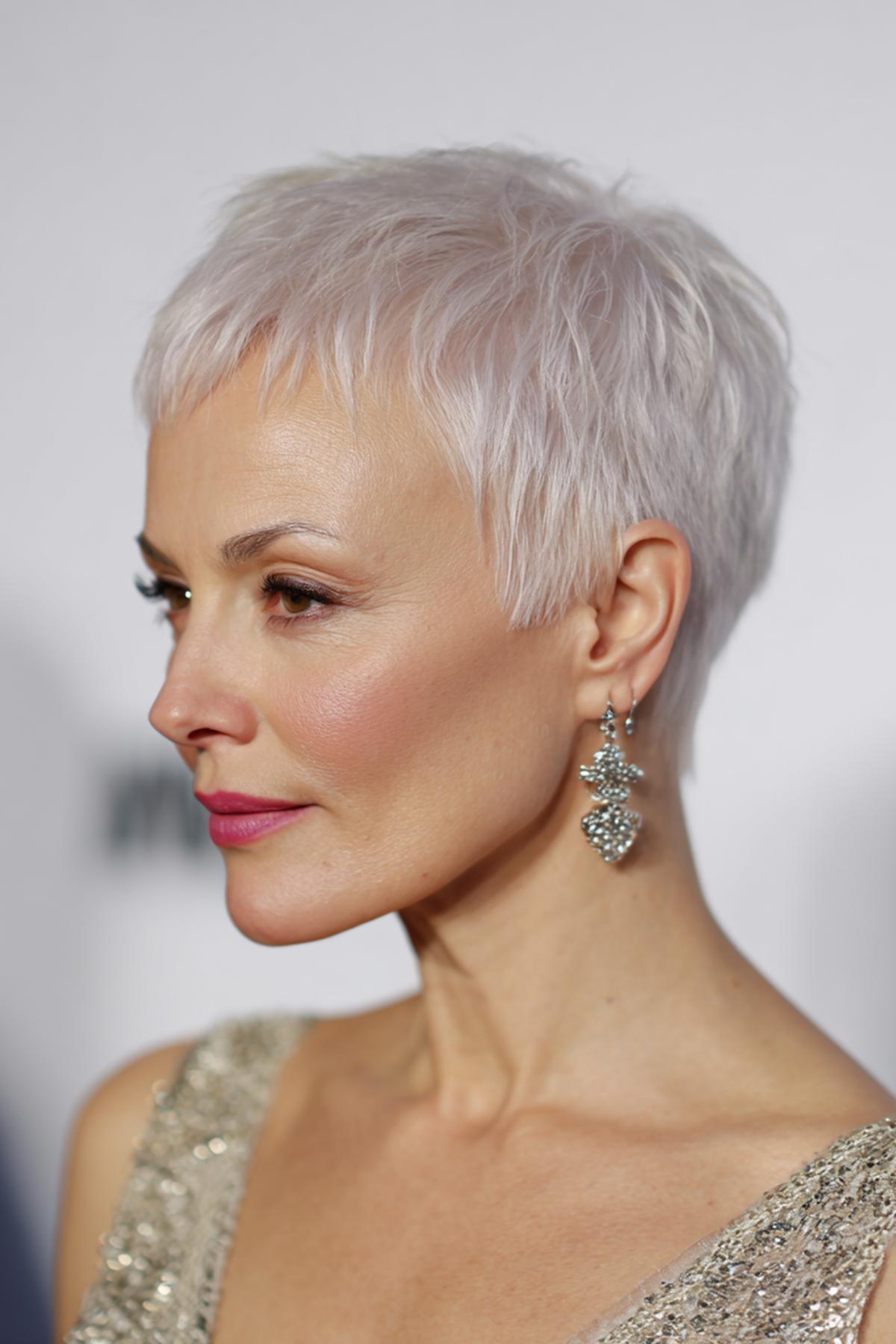 Ijsblond Korte Pixie Met Textuur