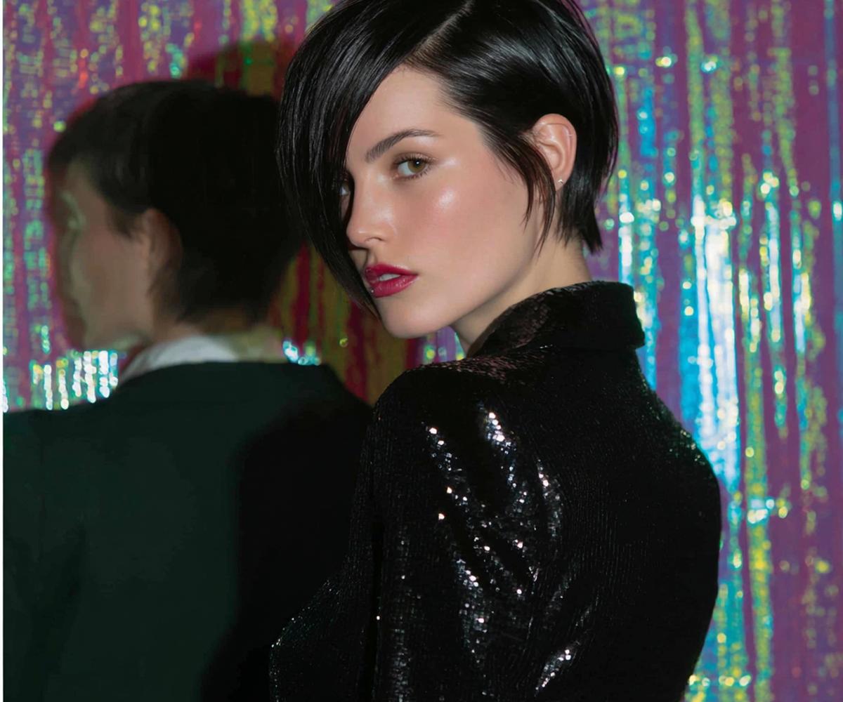 Donkere Asymmetrische Korte Bob