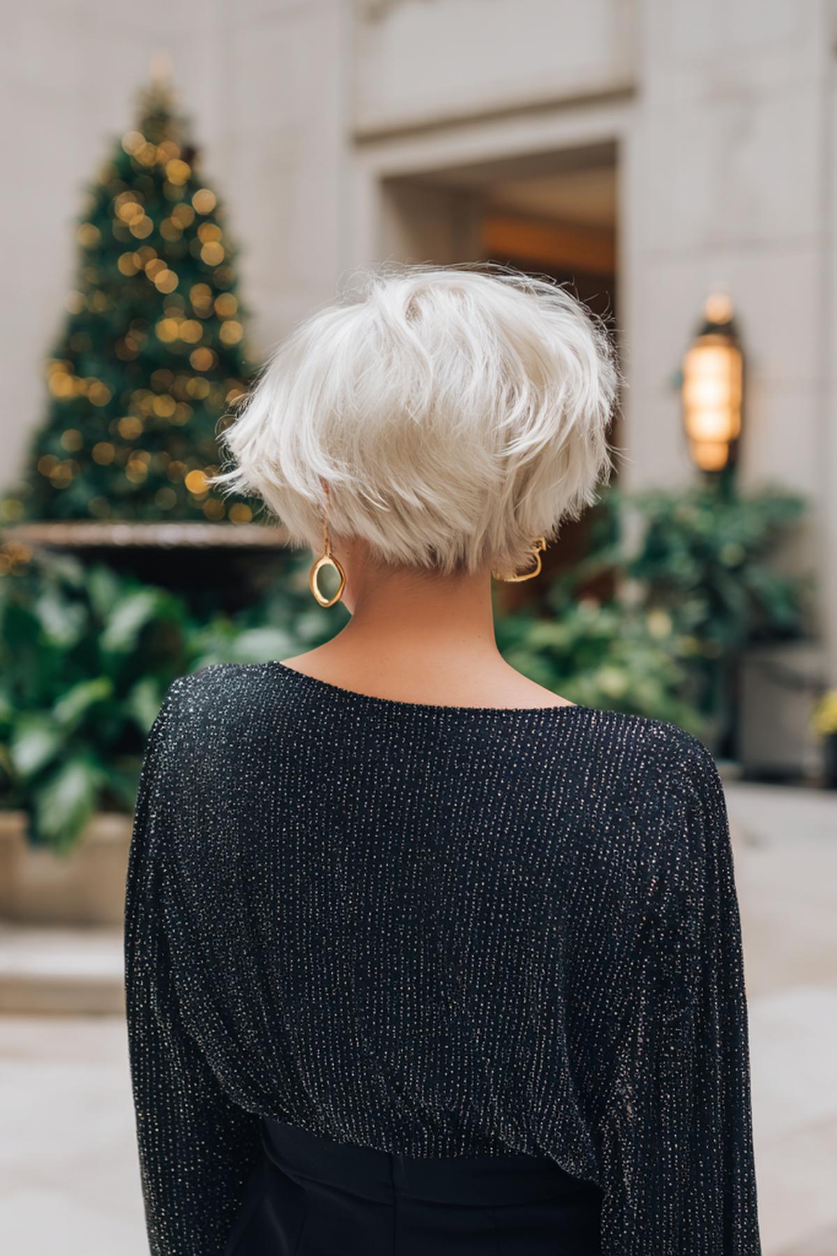 Platina Gelaagde Korte Bob