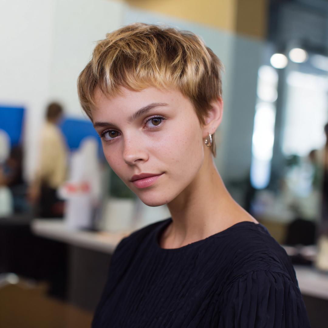 Honingblonde Pixie Met Micropony