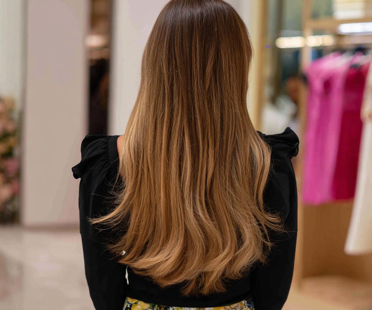 Lang Blond Haar Zachte Laagjes