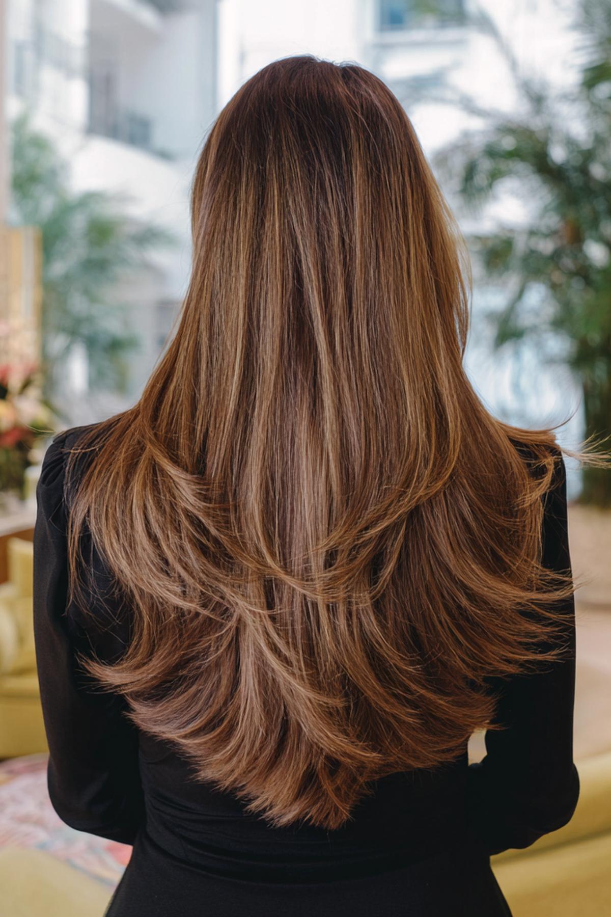 Lang Haar Met Cascaderende Laagjes