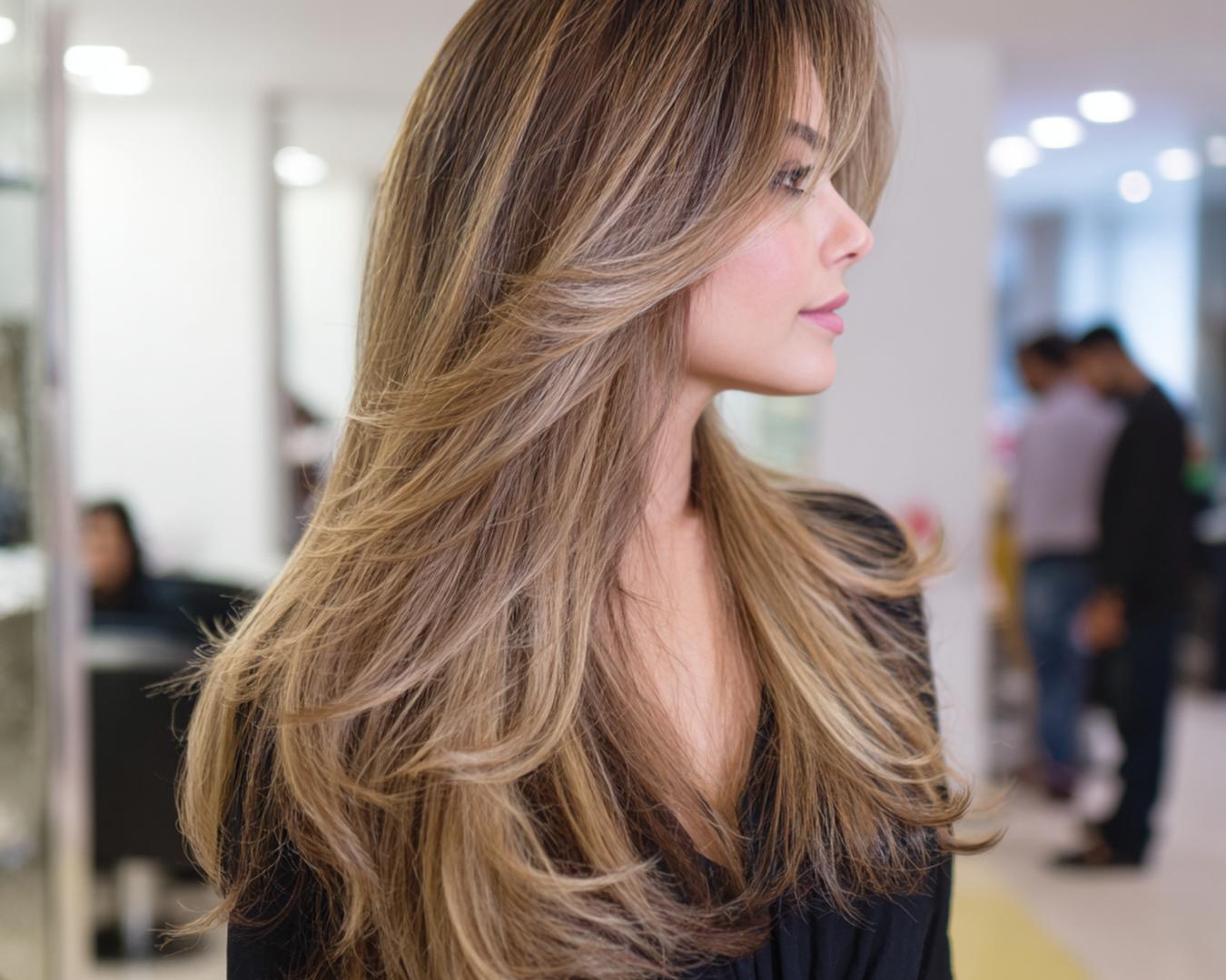 Lang Gelaagd Haar Blond