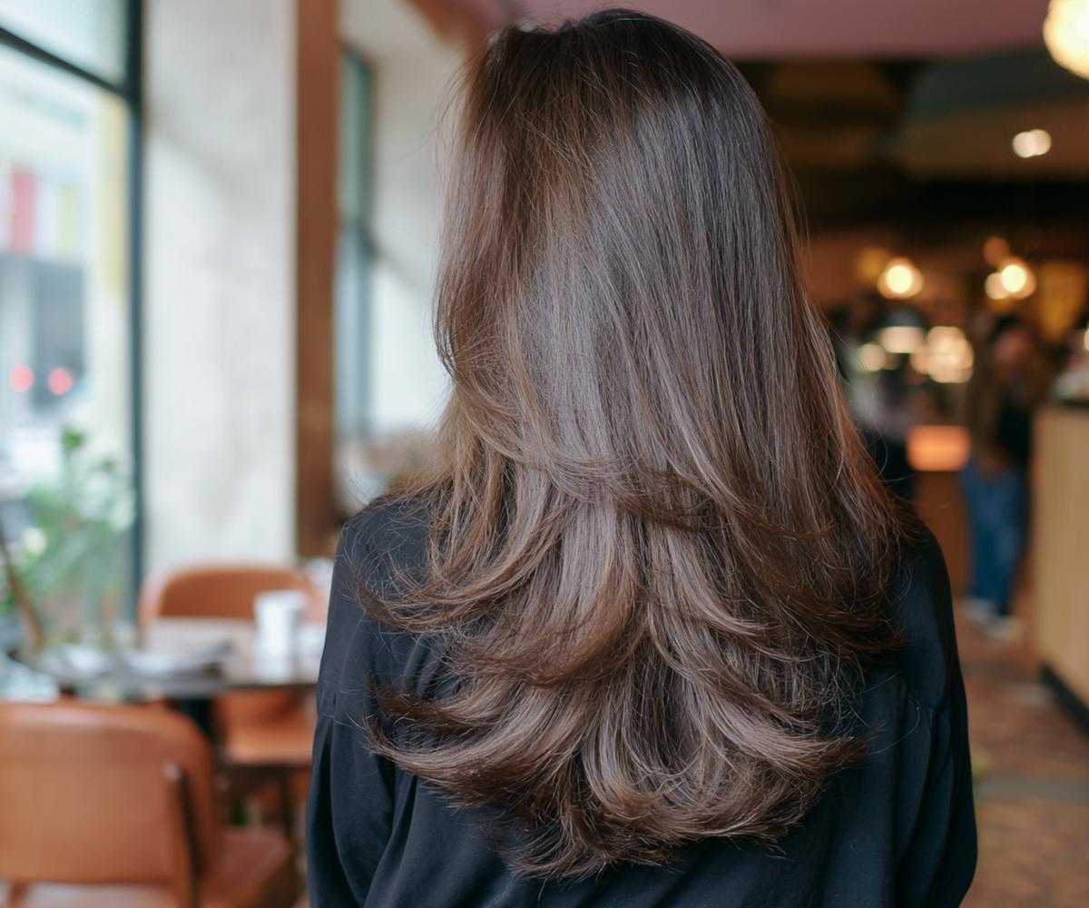 Donkerbruin Haar Met Lagen