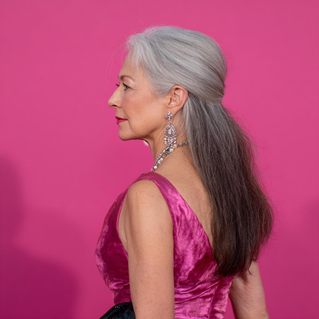 Half Opgestoken Lang Grijs