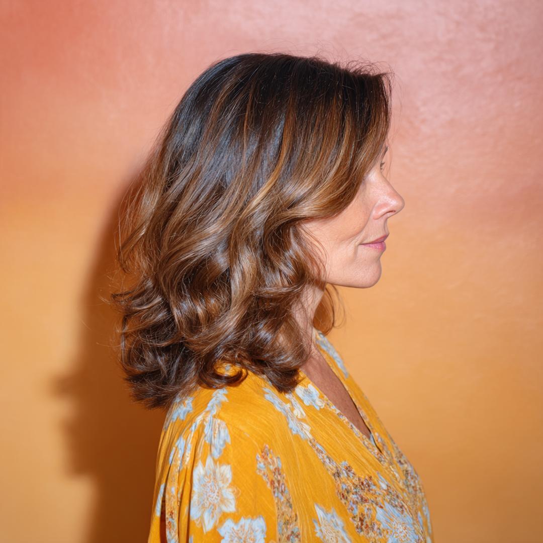 Schouderlang Bruin Haar Met Slag