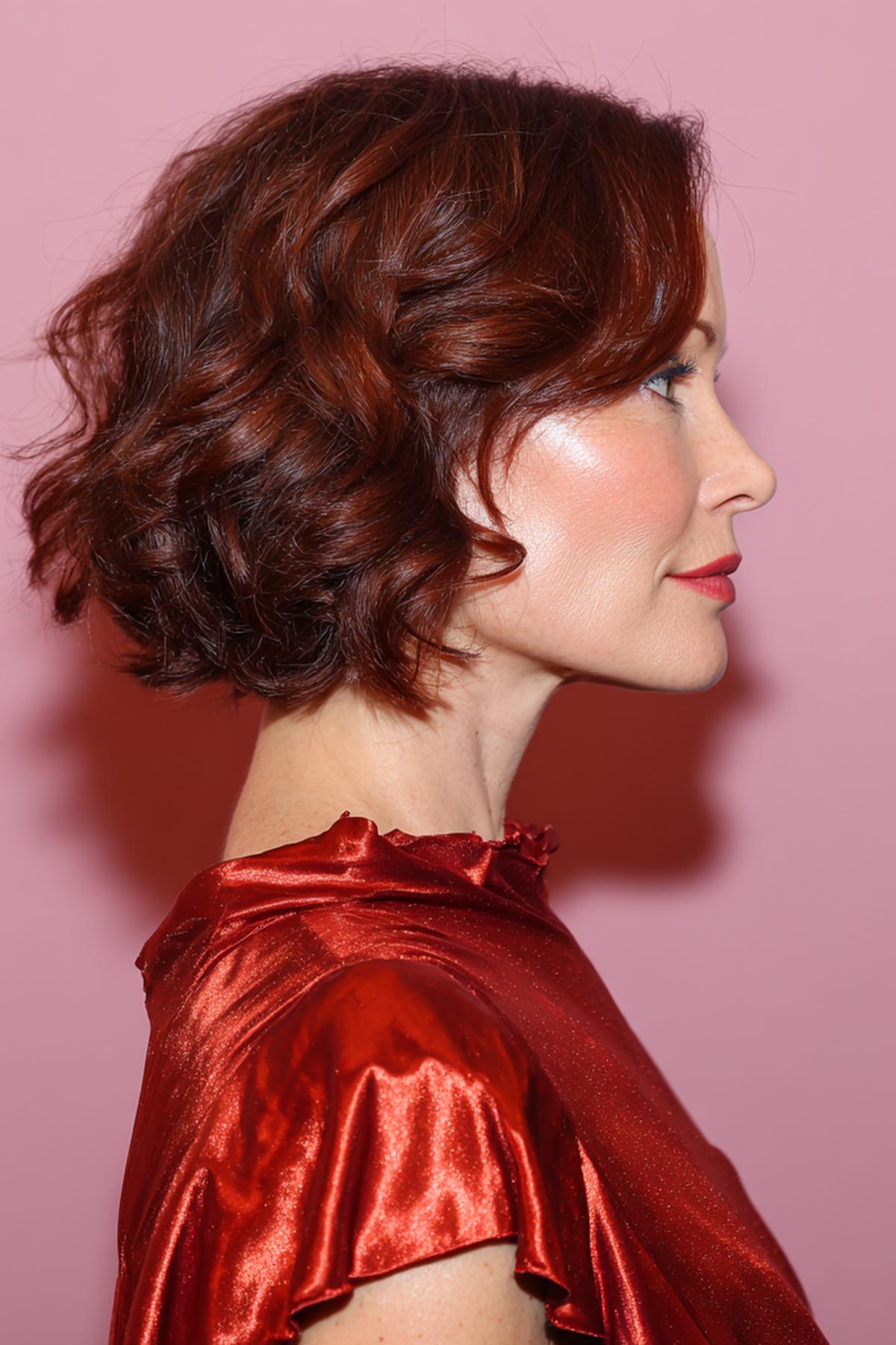 Kort Rood Krullend Bobkapsel