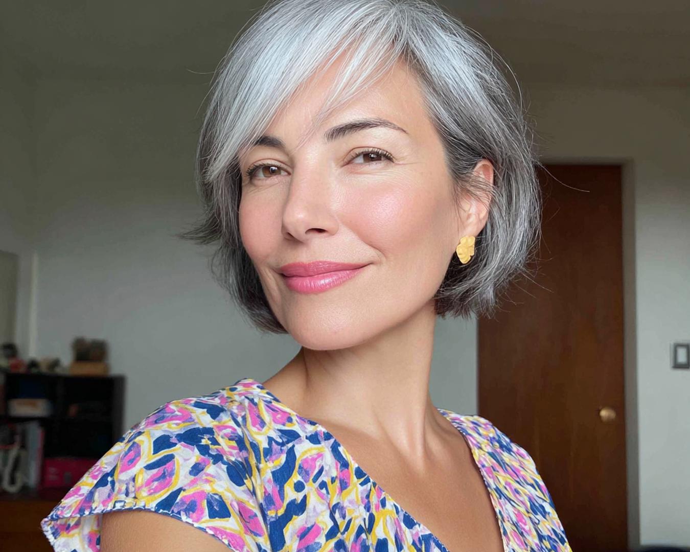 Grijze Bob Met Zijscheiding