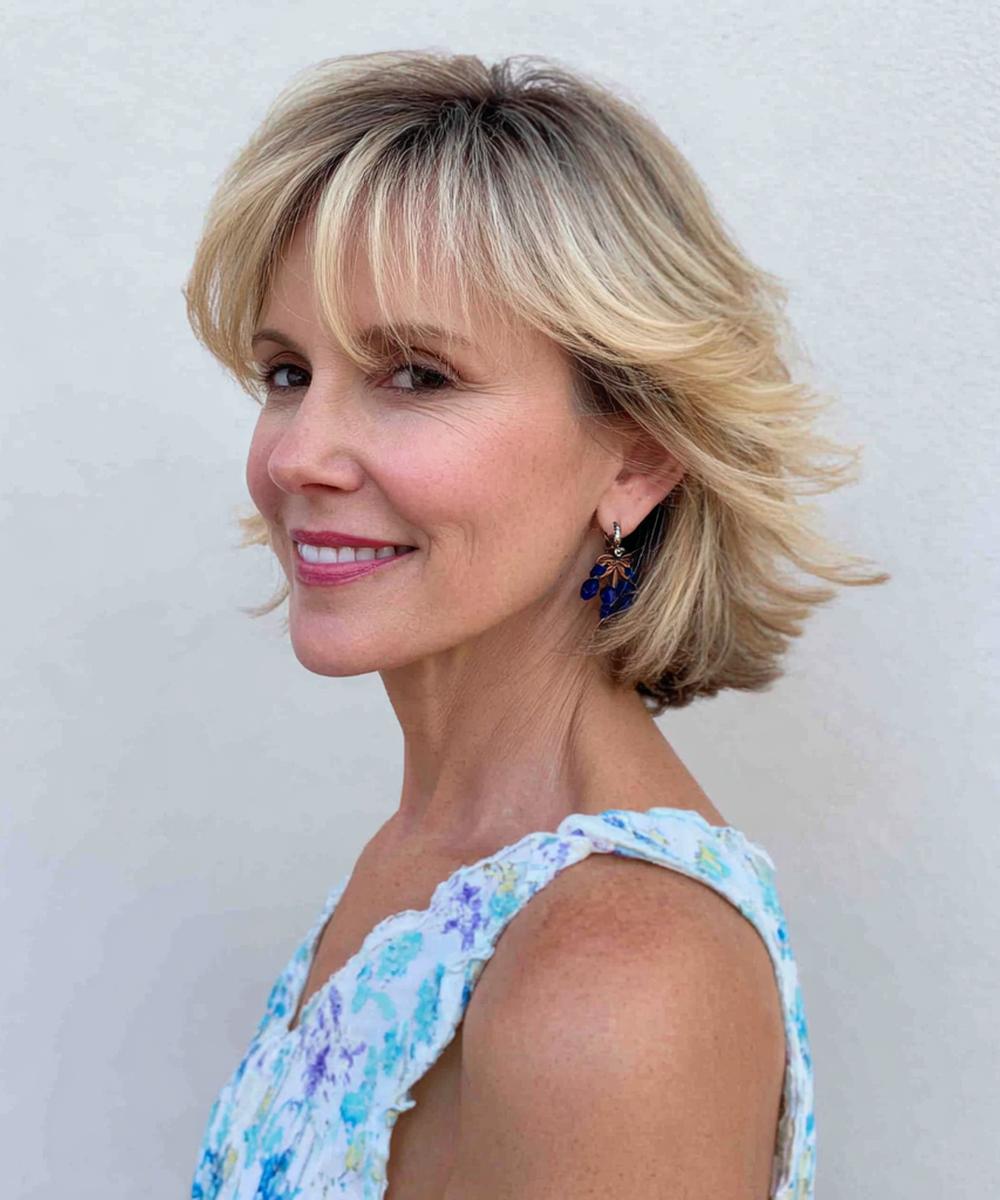 Honingblond Gelaagd Halflang Haar