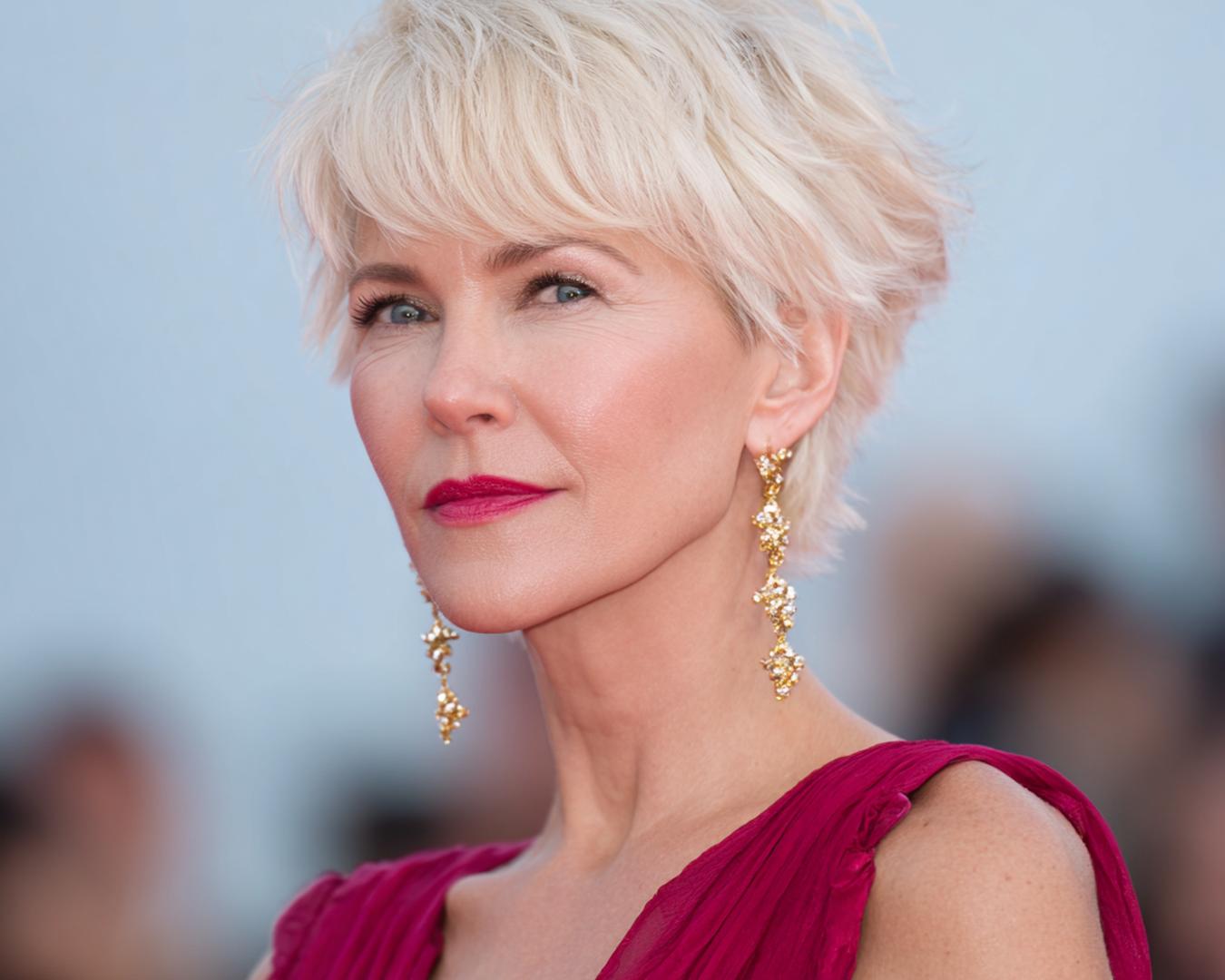Platinablonde Korte Shag Pixie