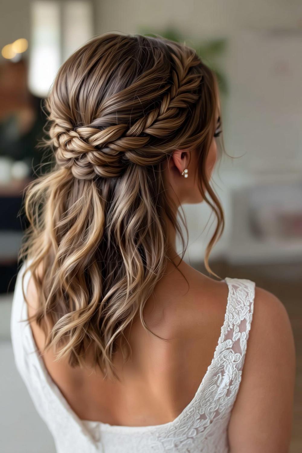 Gevlochten Half-Up Crown