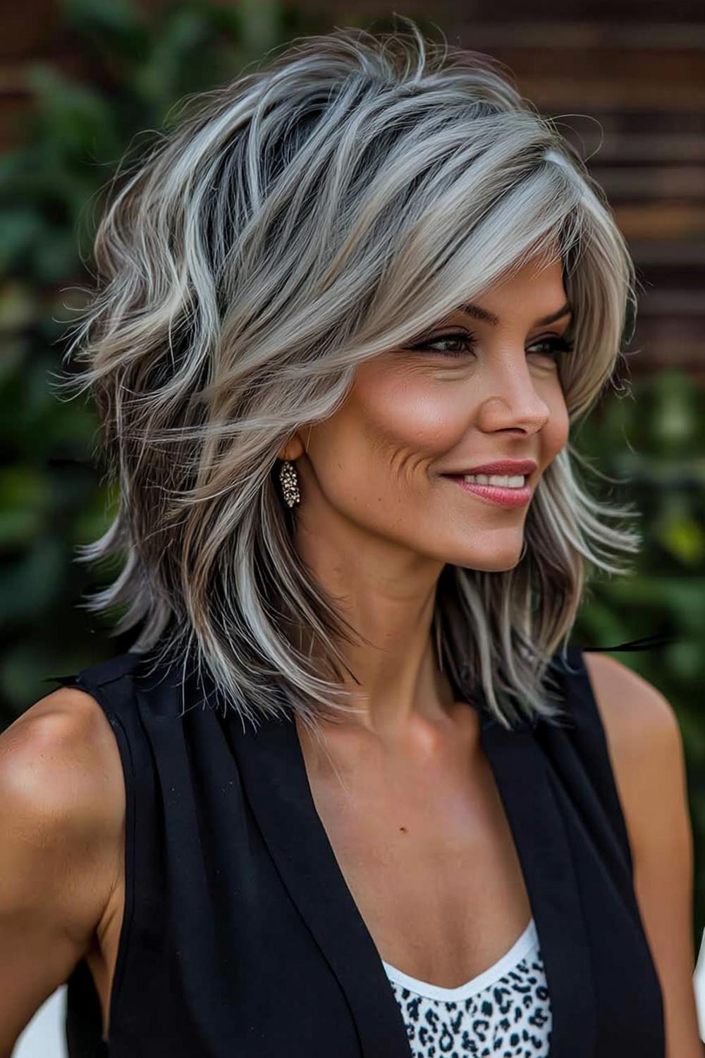 Kort gelaagd met highlights