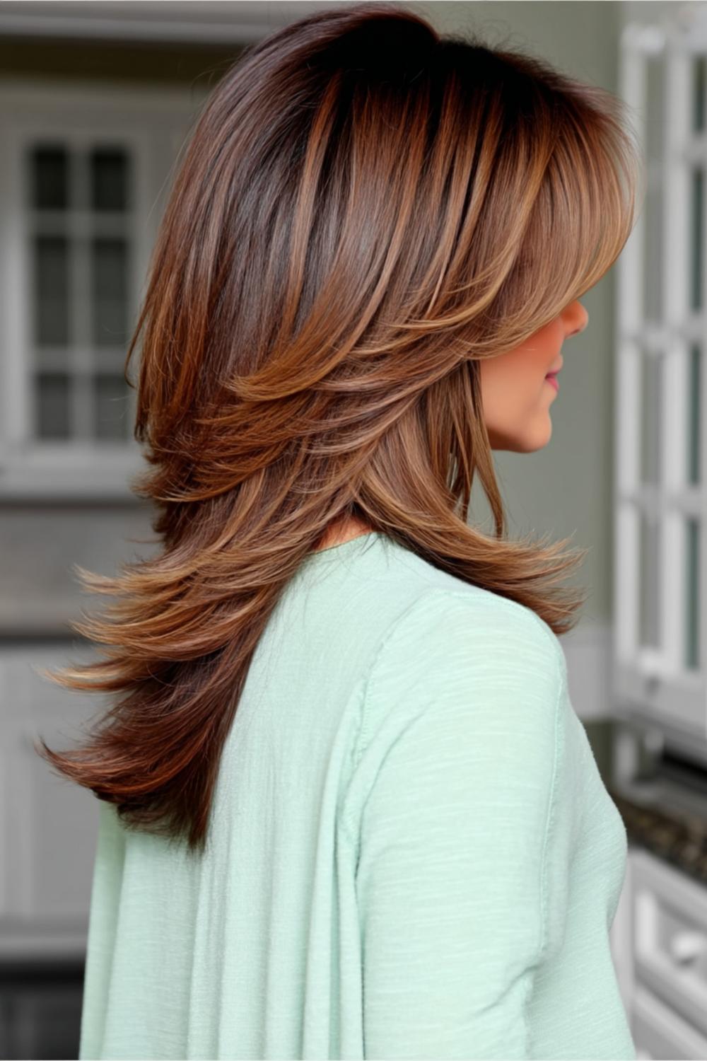 Gelaagde krullen met volume