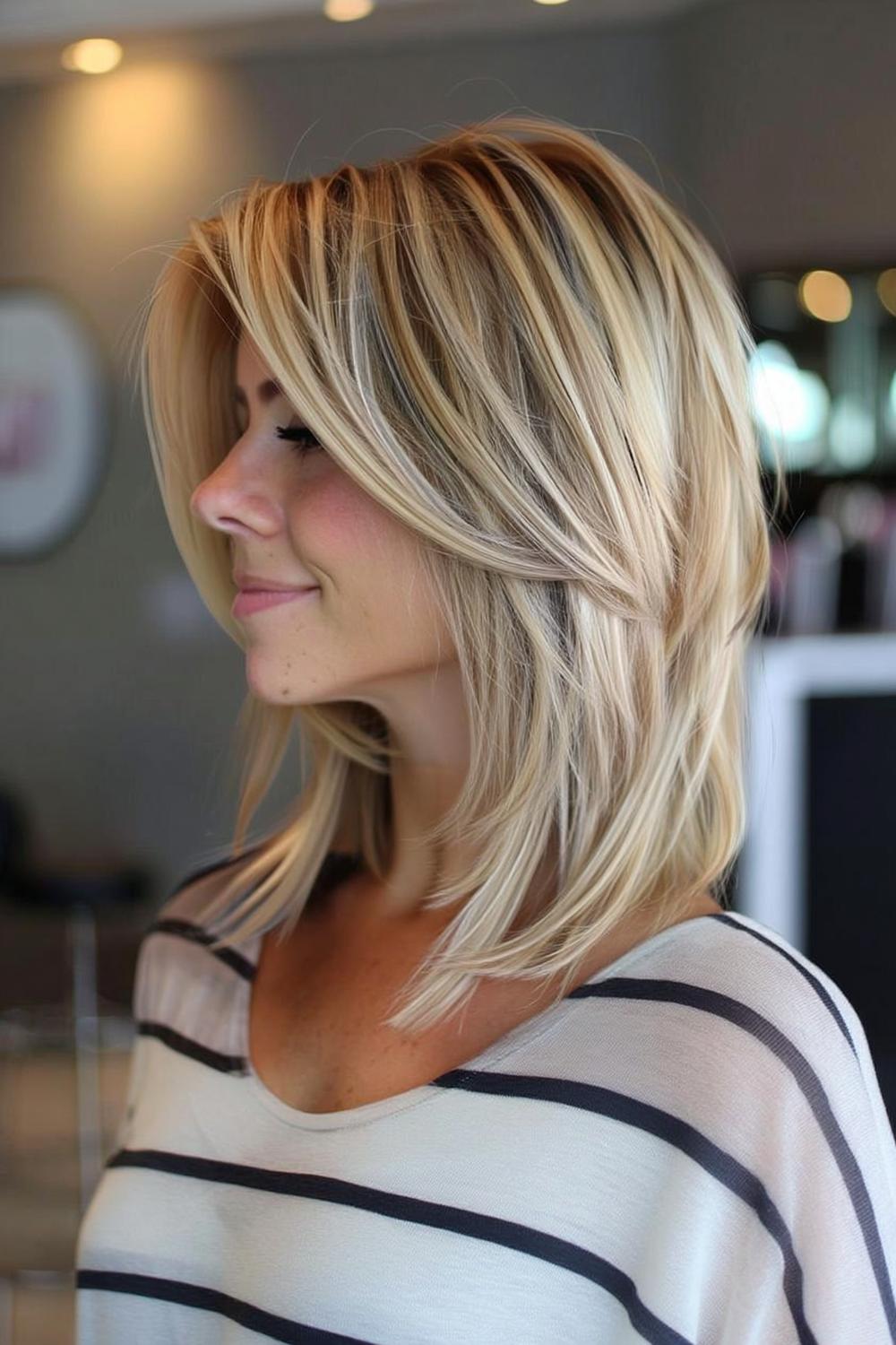Blonde highlights met beweging
