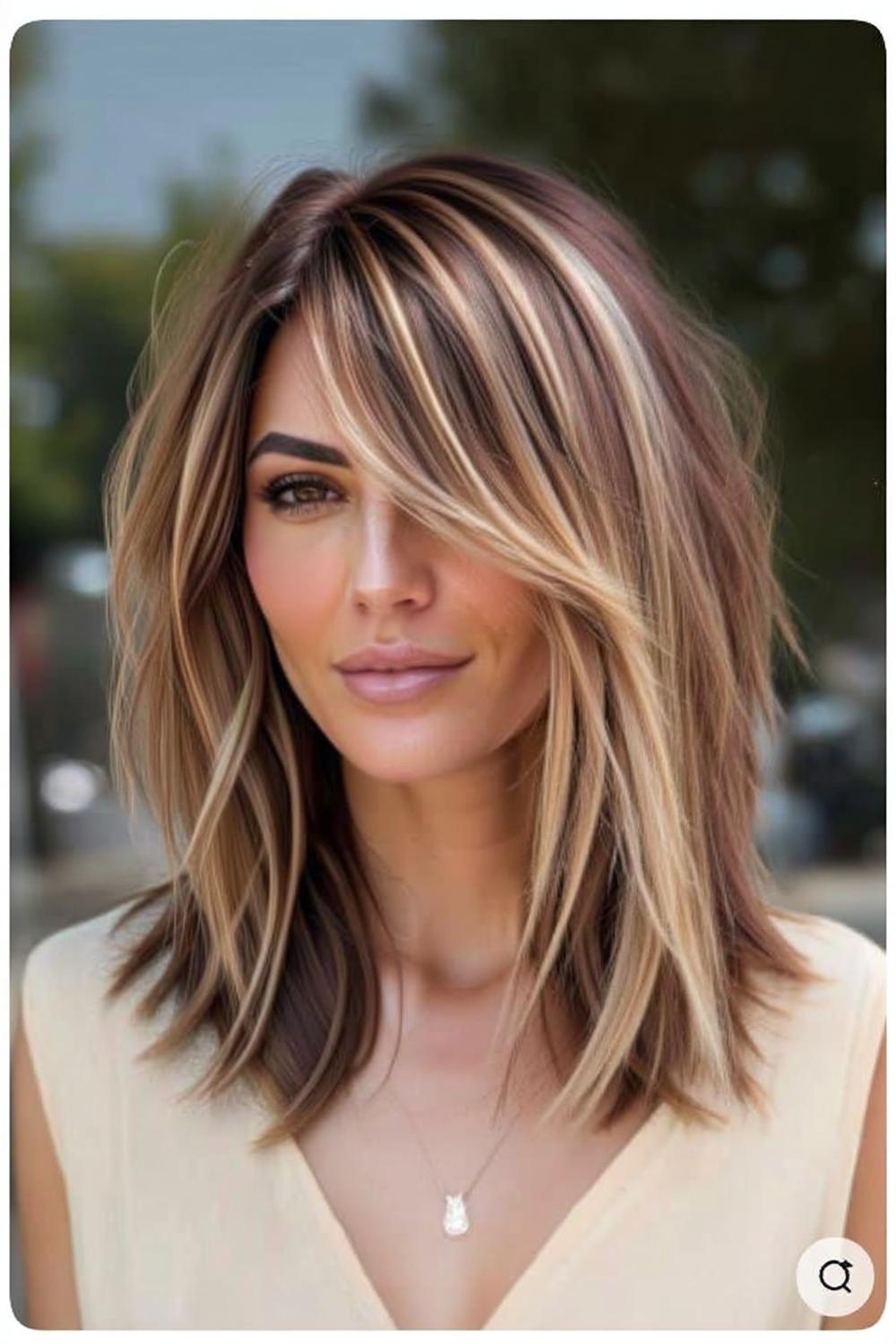 Gestreepte Blonde Highlights