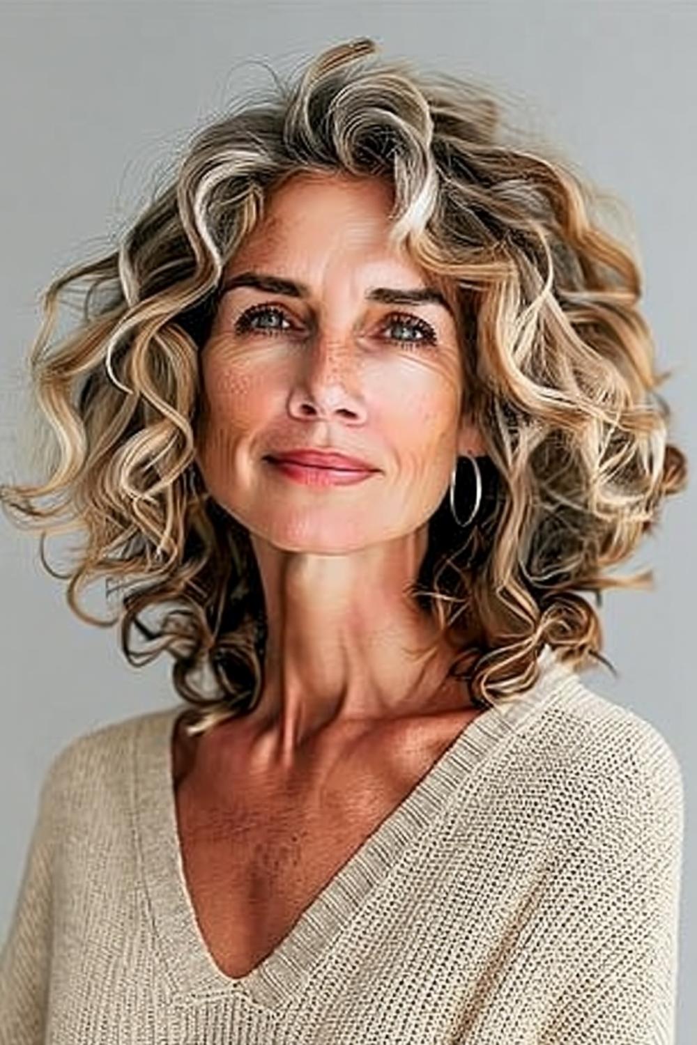 Blonde Krullen met Pony