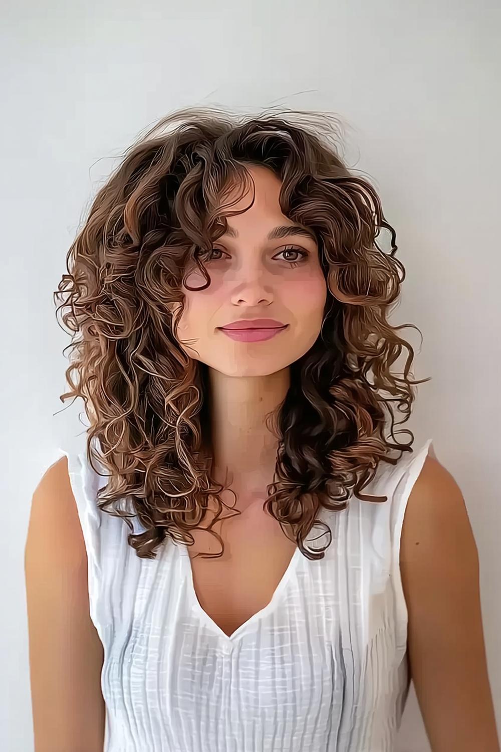 Volumineuze Krullen Brunette