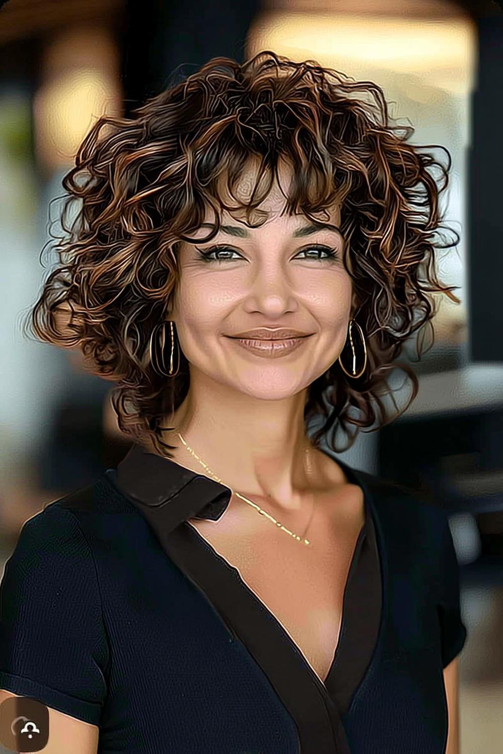 Vrolijke Krullen Glimlach