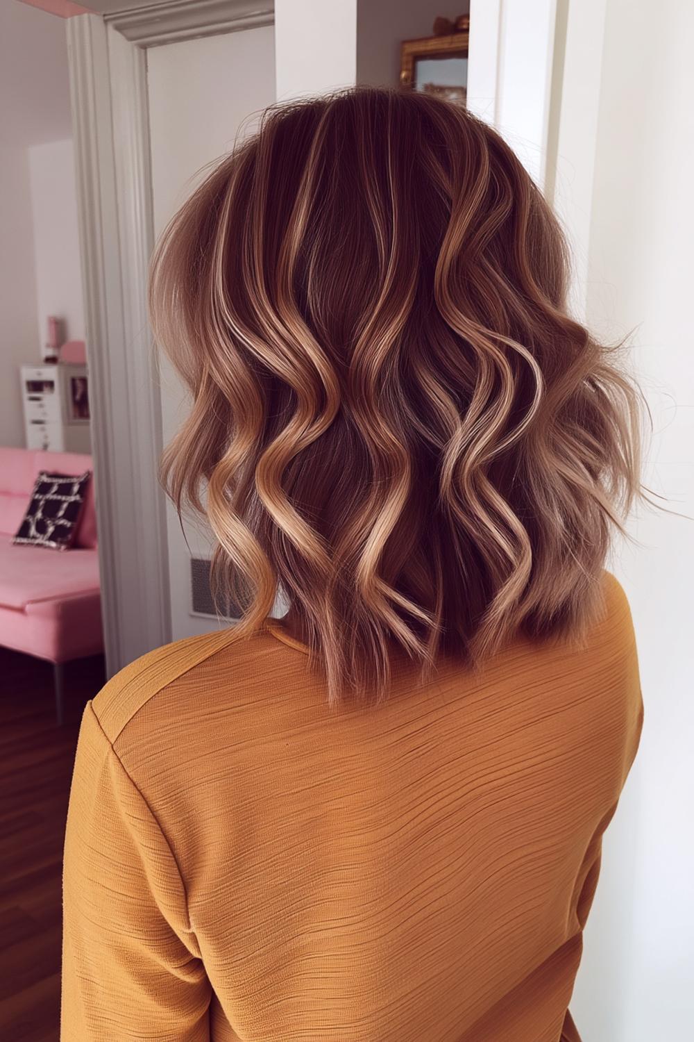 Gelaagde bob met highlights