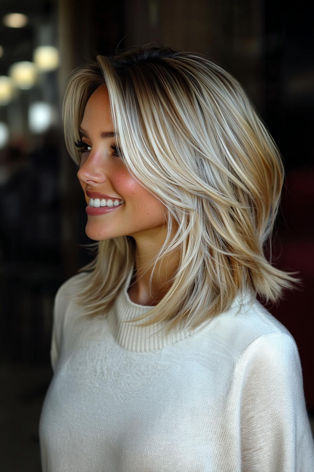 Zijdelingse Blonde Waves