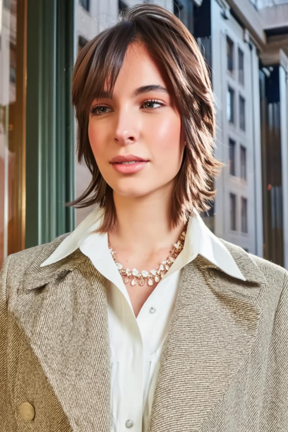 Gelaagde bruine coupe