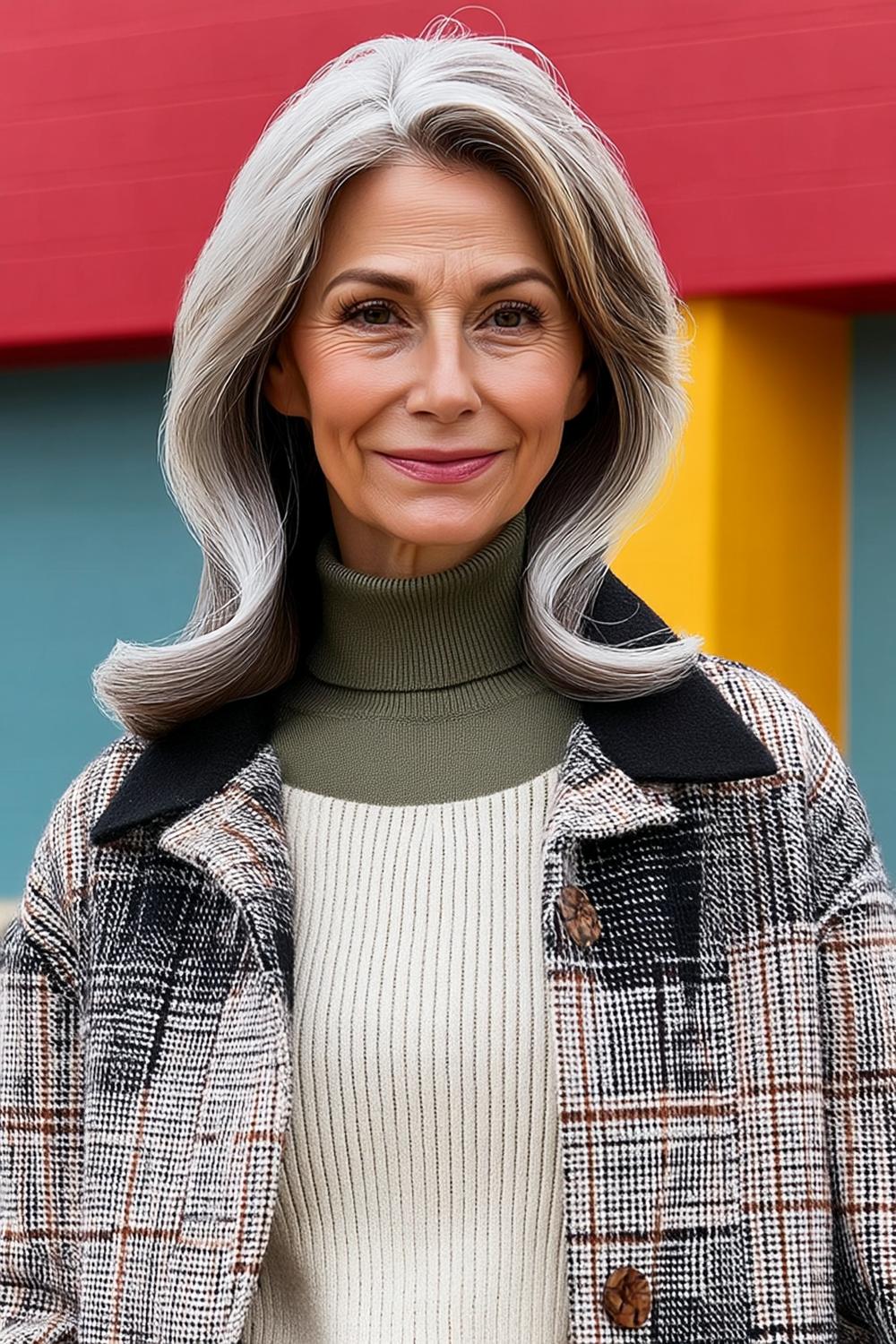 Gelaagde grijze coupe