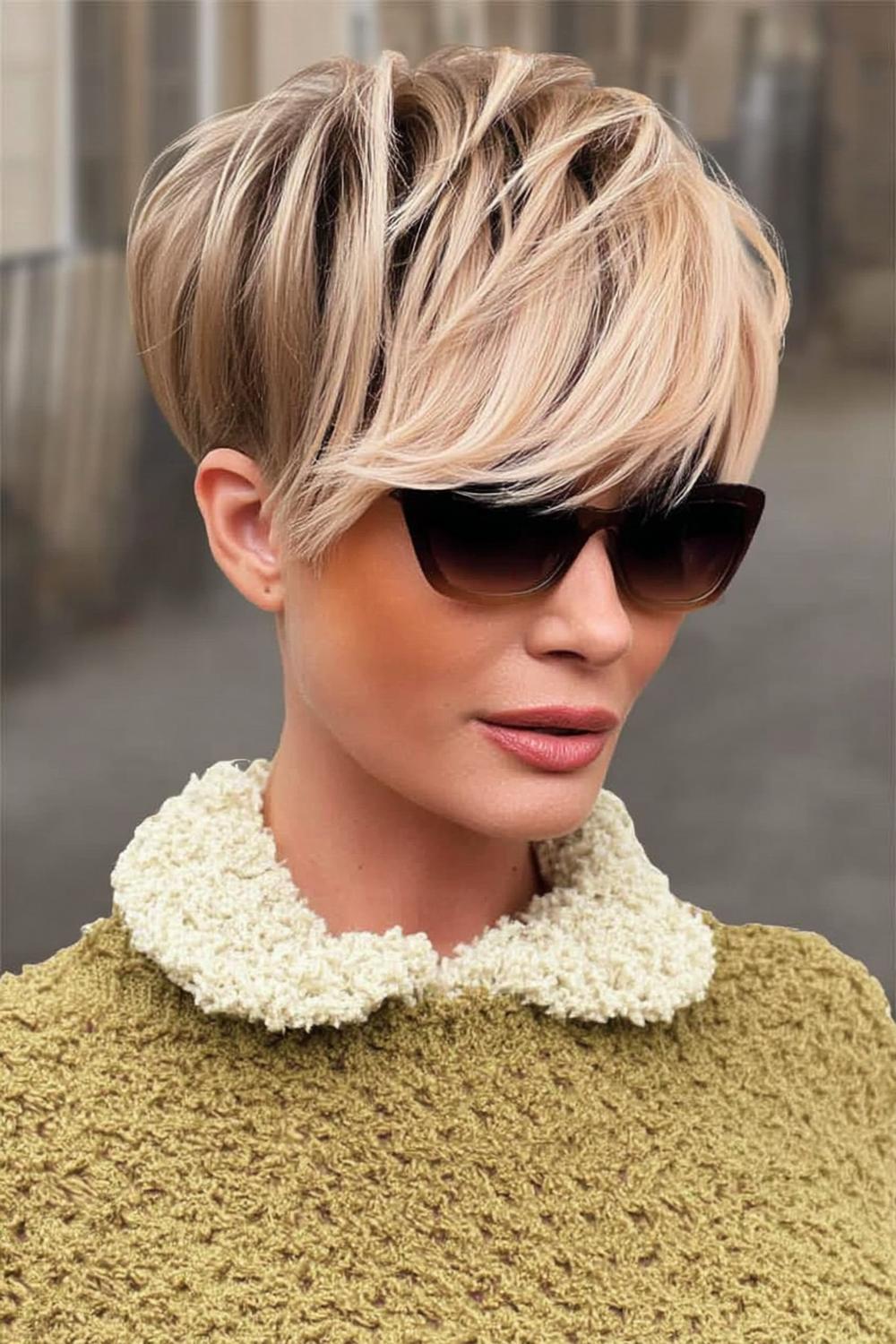 Gestructureerde blonde pixie