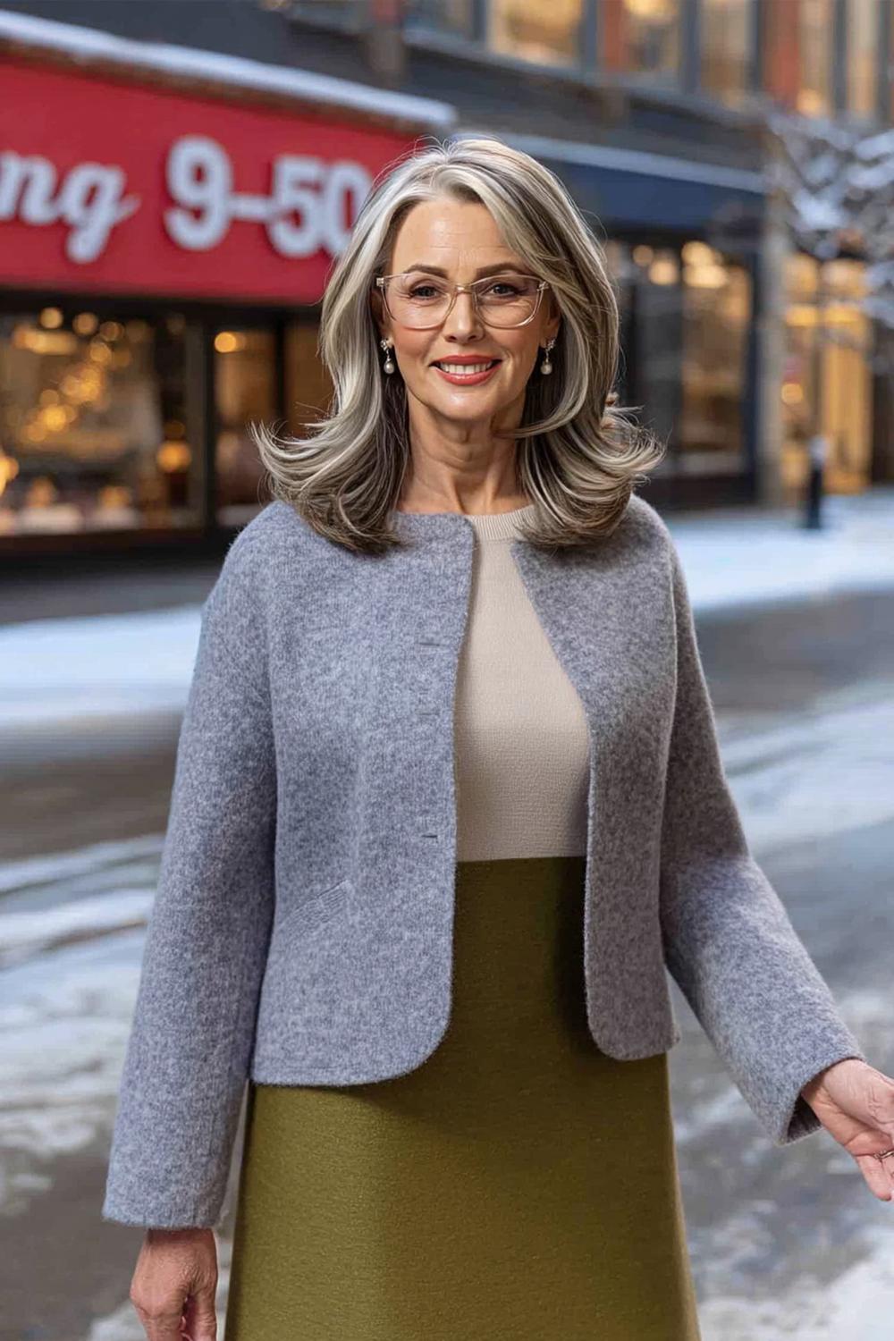 Klassieke grijze bob