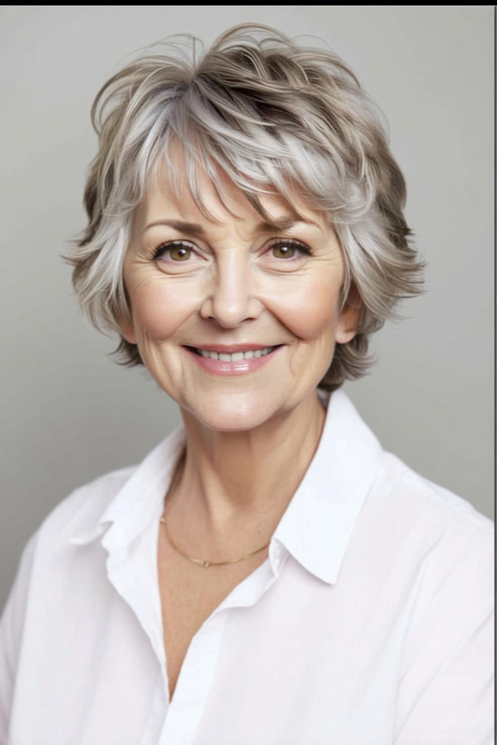 Zachte grijze krullen