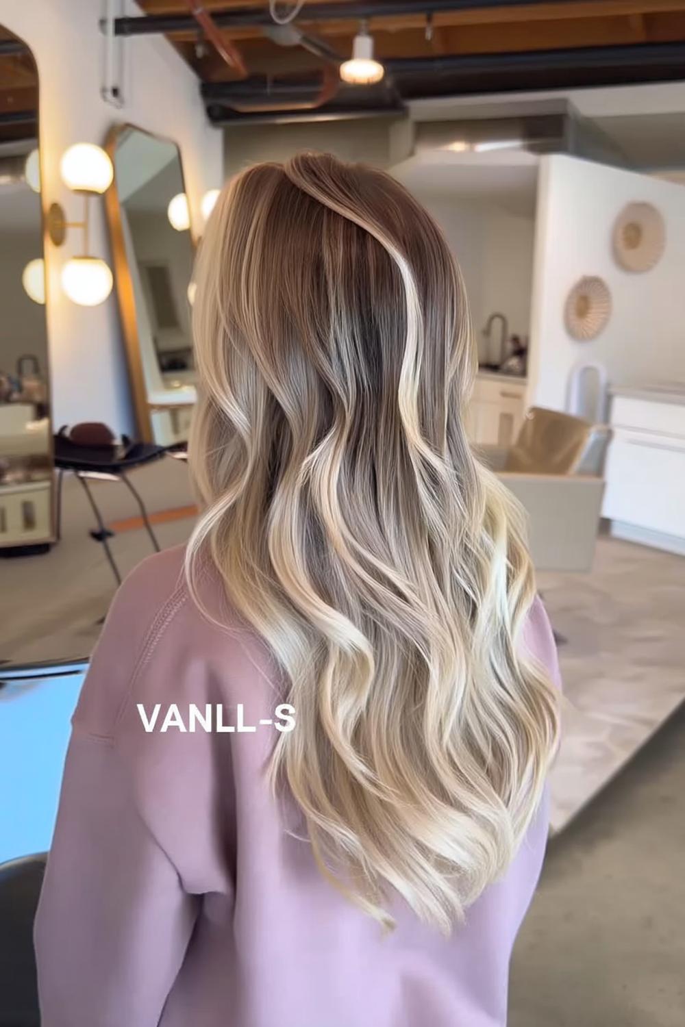 Golvende balayage highlights