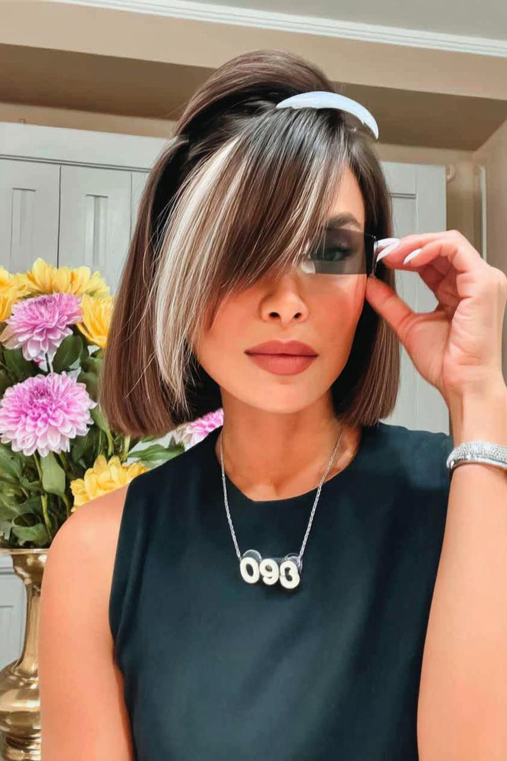 Strakke bob met pony