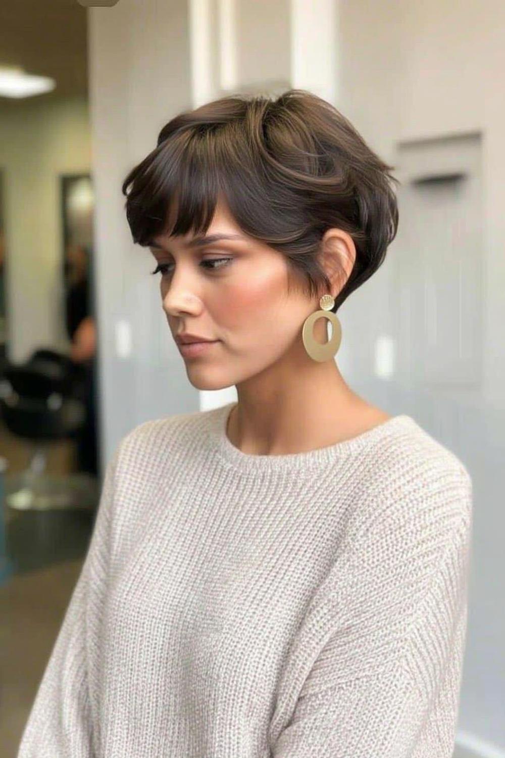 Brunette Pixie Zijscheiding