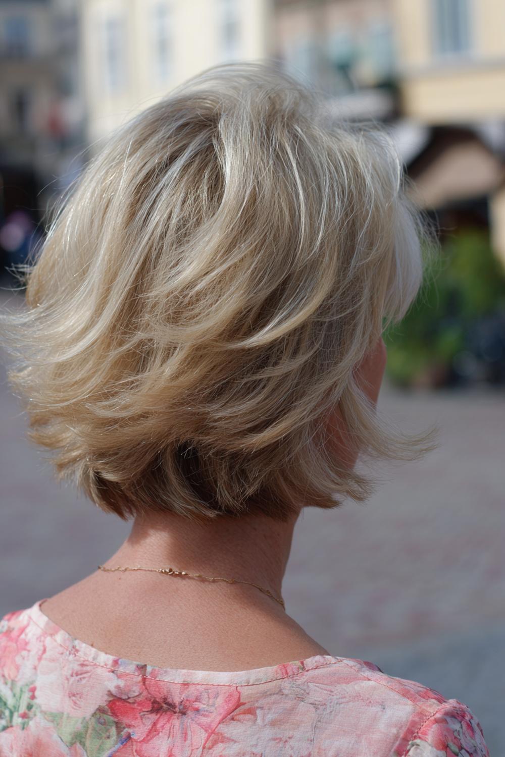 7. Kapsel met pony voor 50 plus: Franse bob met micropony en zachte krul aan de punten