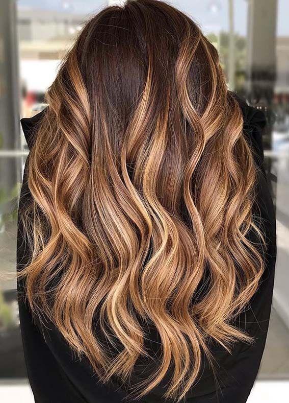 Karamel balayage met natuurlijke kleurovergang