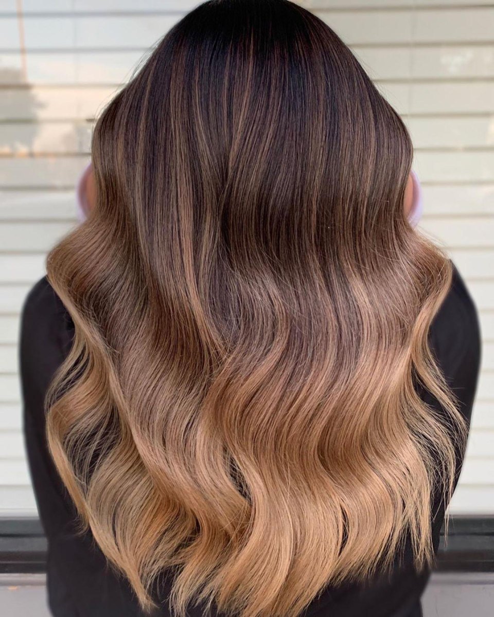 Karamel ombre met zachte overgang