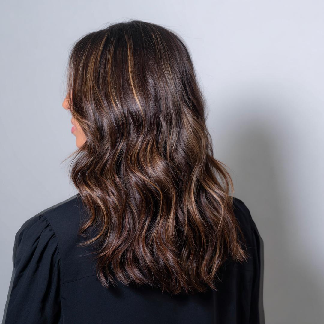 Kastanjebruin haar met highlights