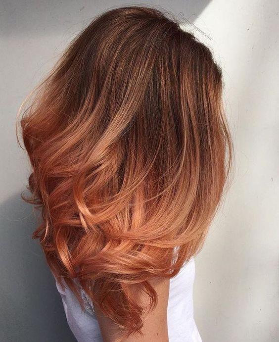 Koper ombre haar overgang