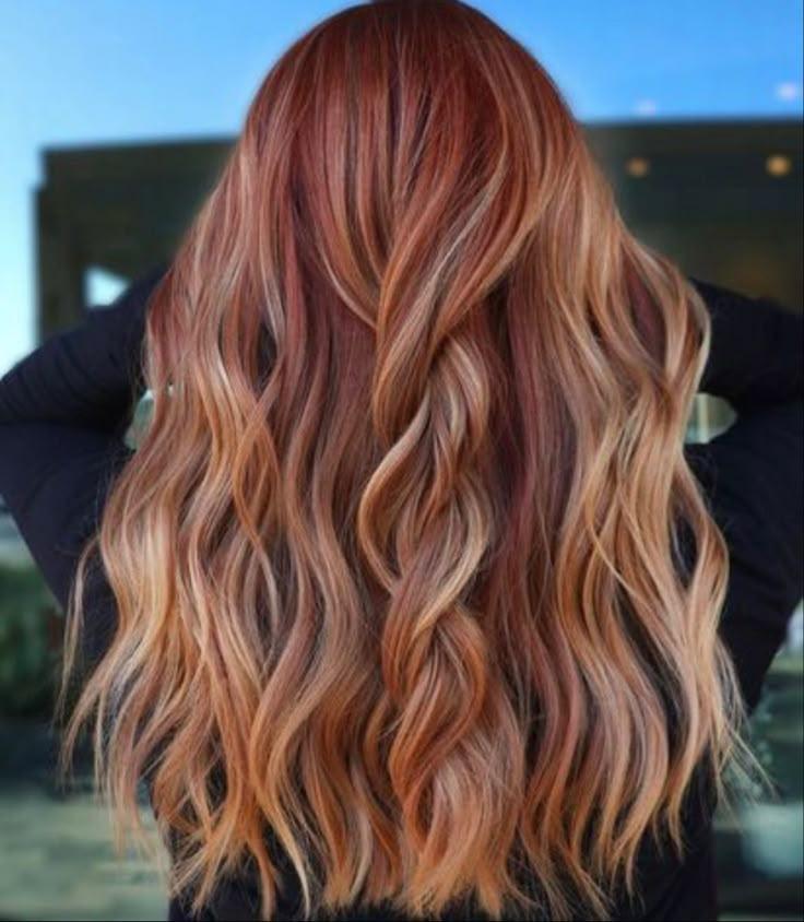 koperblonde balayage herfstglans
