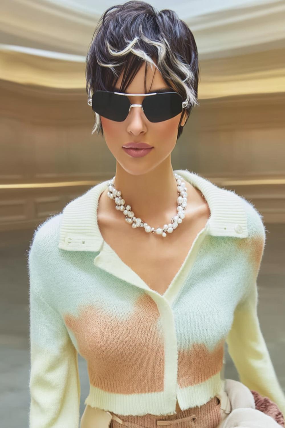 Moderne Coupe met Zonnebril