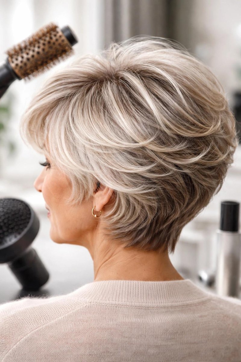 Kort kapsel met volume