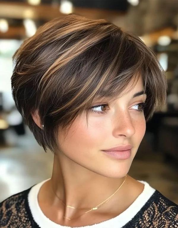 Korte laagjes voor dik haar