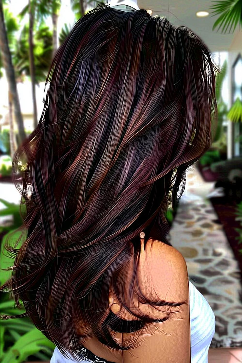 Donkere lagen met roodbruine accenten