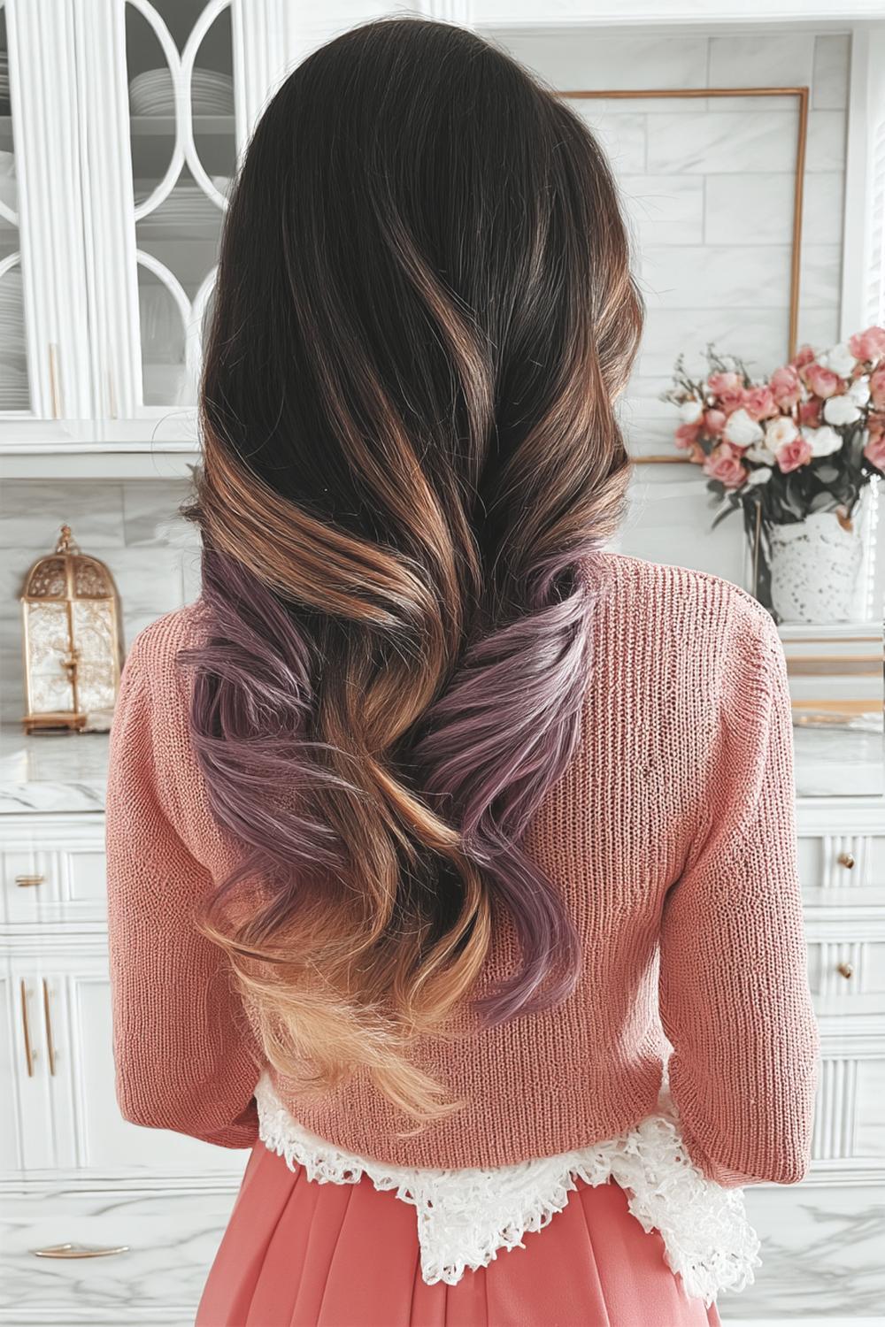 Ombre effect naar paars