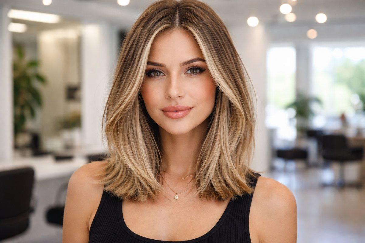 Elegante lange bob lob kapsel