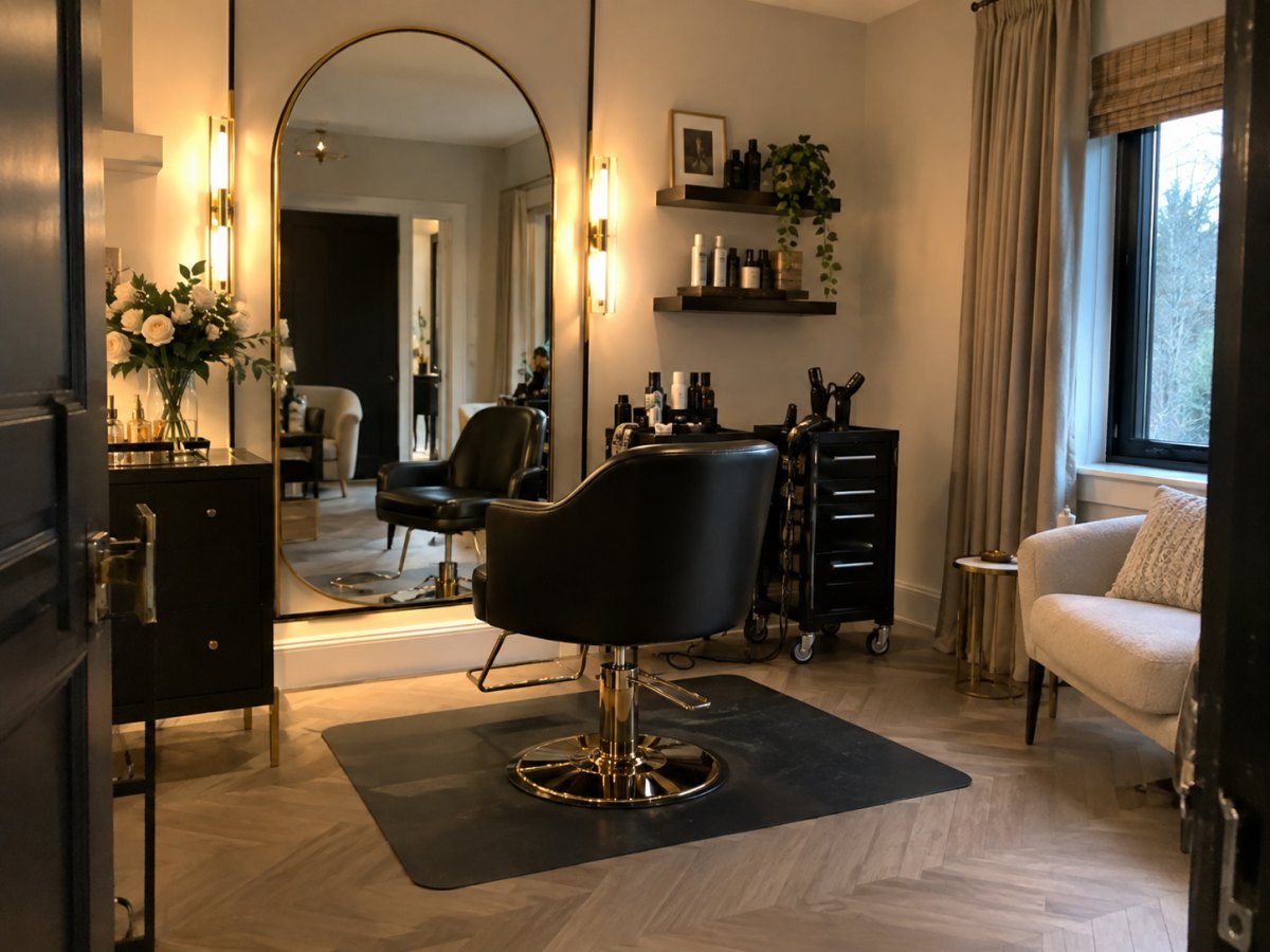 Elegante luxe kapsalonruimte thuis