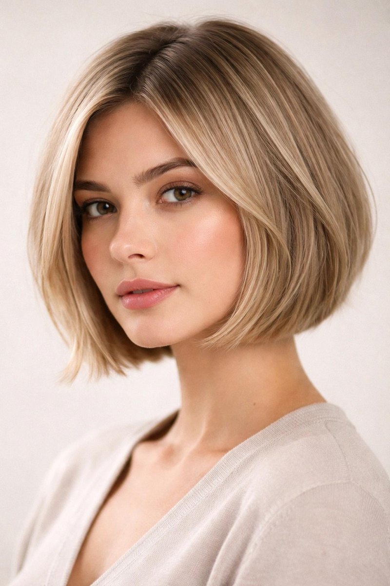 Moderne bob dun haar