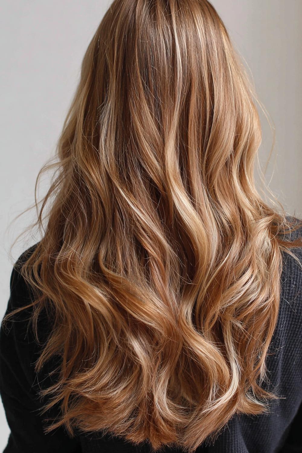 23. Moderne Haar Looks 2026 met verborgen underlayer kleur en golvende lengtes